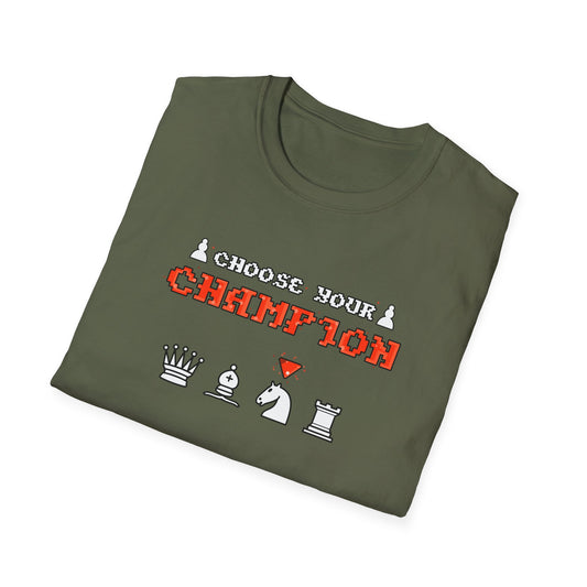Chess Champion T‑Shirt — I Choose to Be a Champion Chess Pieces Graphic Tee