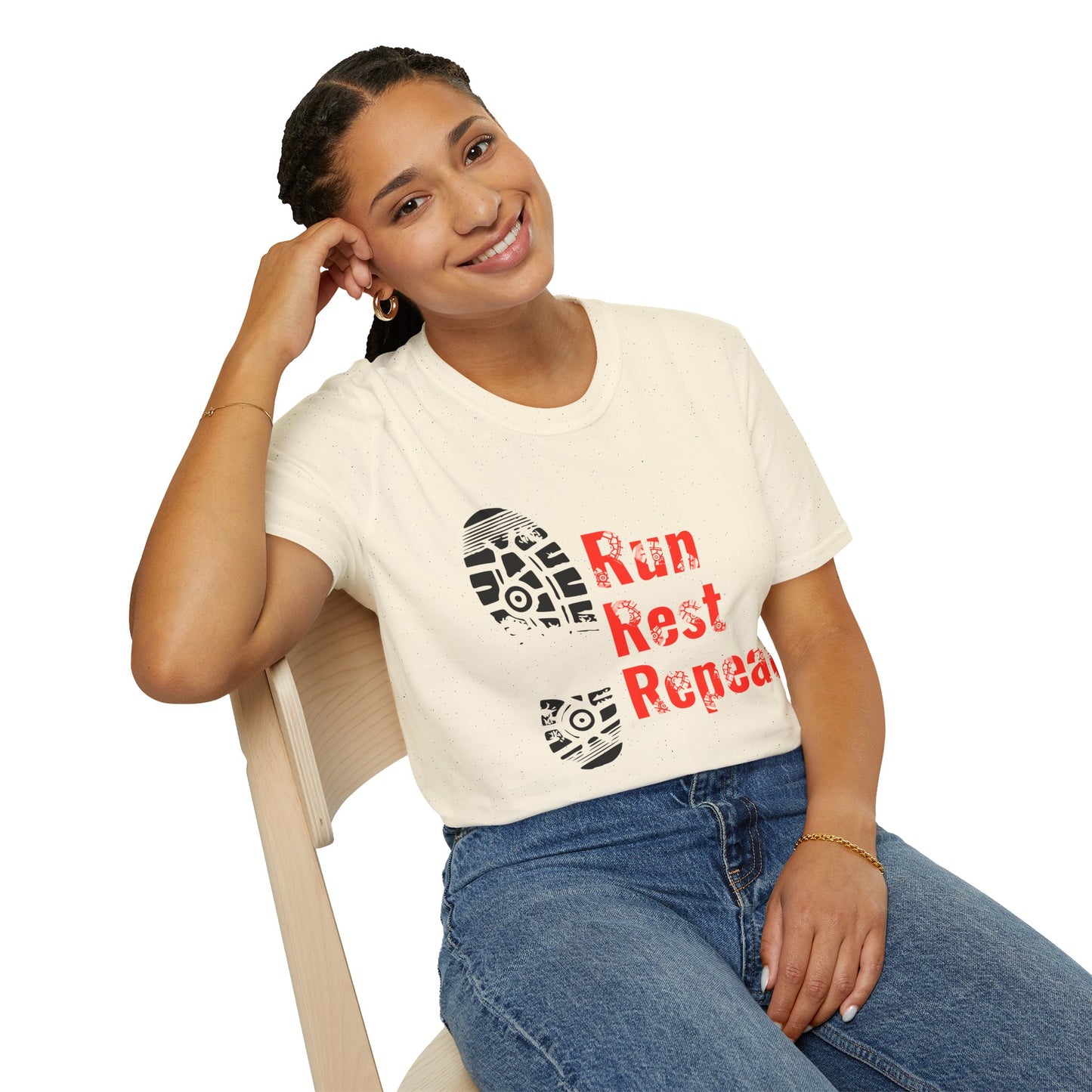 Run Rest Repeat Running Tee – Motivational Runner Shirt