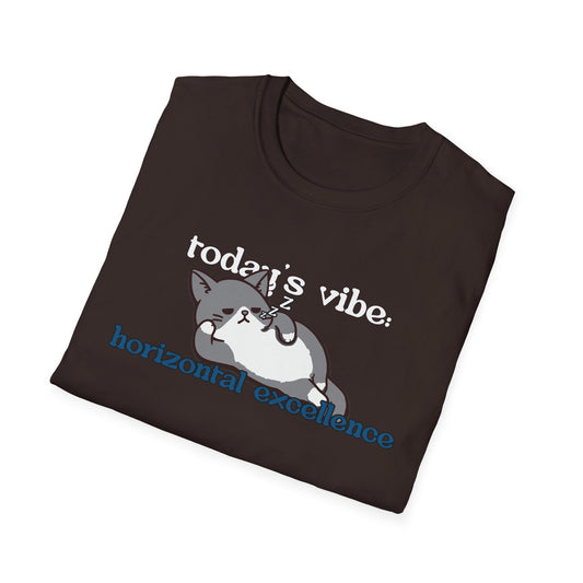 Relaxed Cat "Horizontal Excellence" T-Shirt – Today's Vibe Lazy Cat Tee