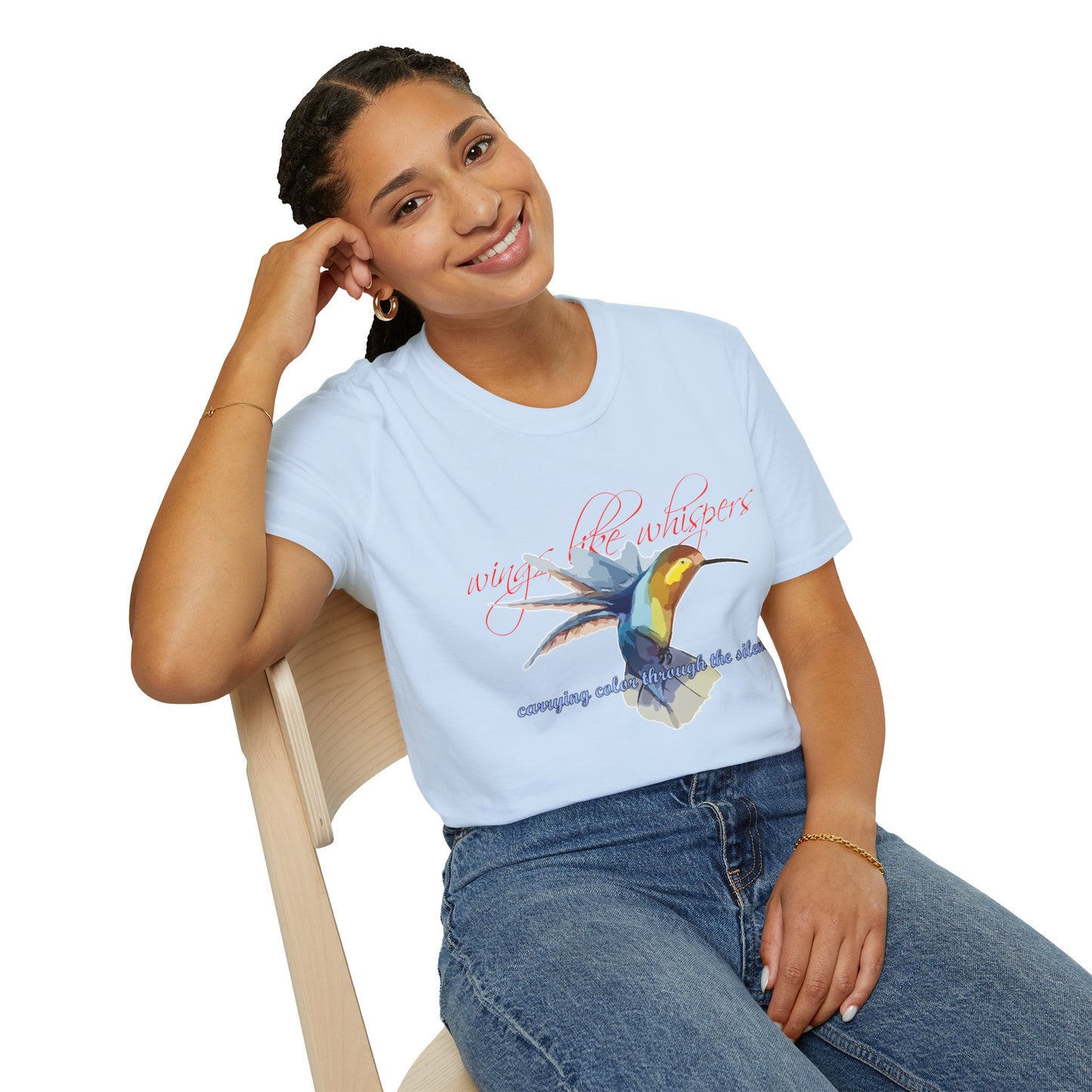 Hummingbird Poetry T-Shirt — "competing colorfulness in the silence"