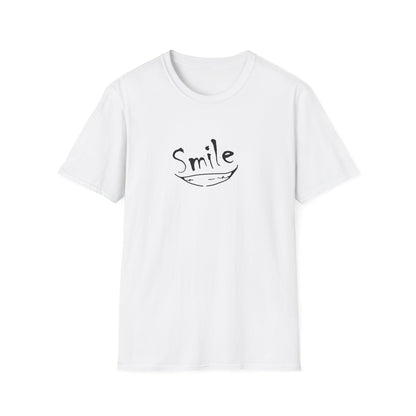Smile Minimalist T-Shirt — Handwritten Smile Graphic Tee
