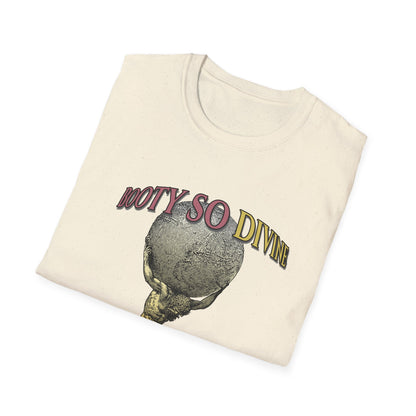 Funny 'Booty So Divine Even Gods Kneel' T-Shirt - Graphic Humor Tee