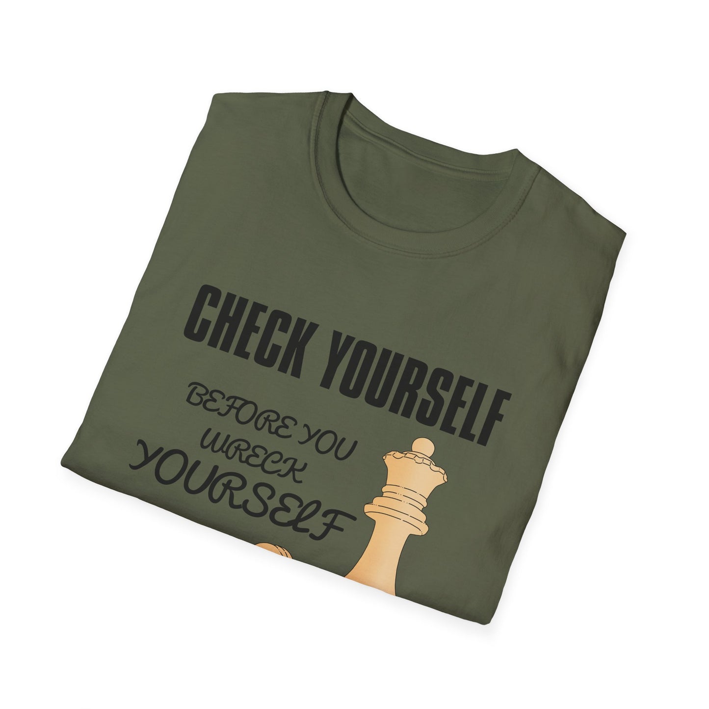 Chess T-Shirt — "Check Yourself Before You Wreck Yourself" Graphic Tee
