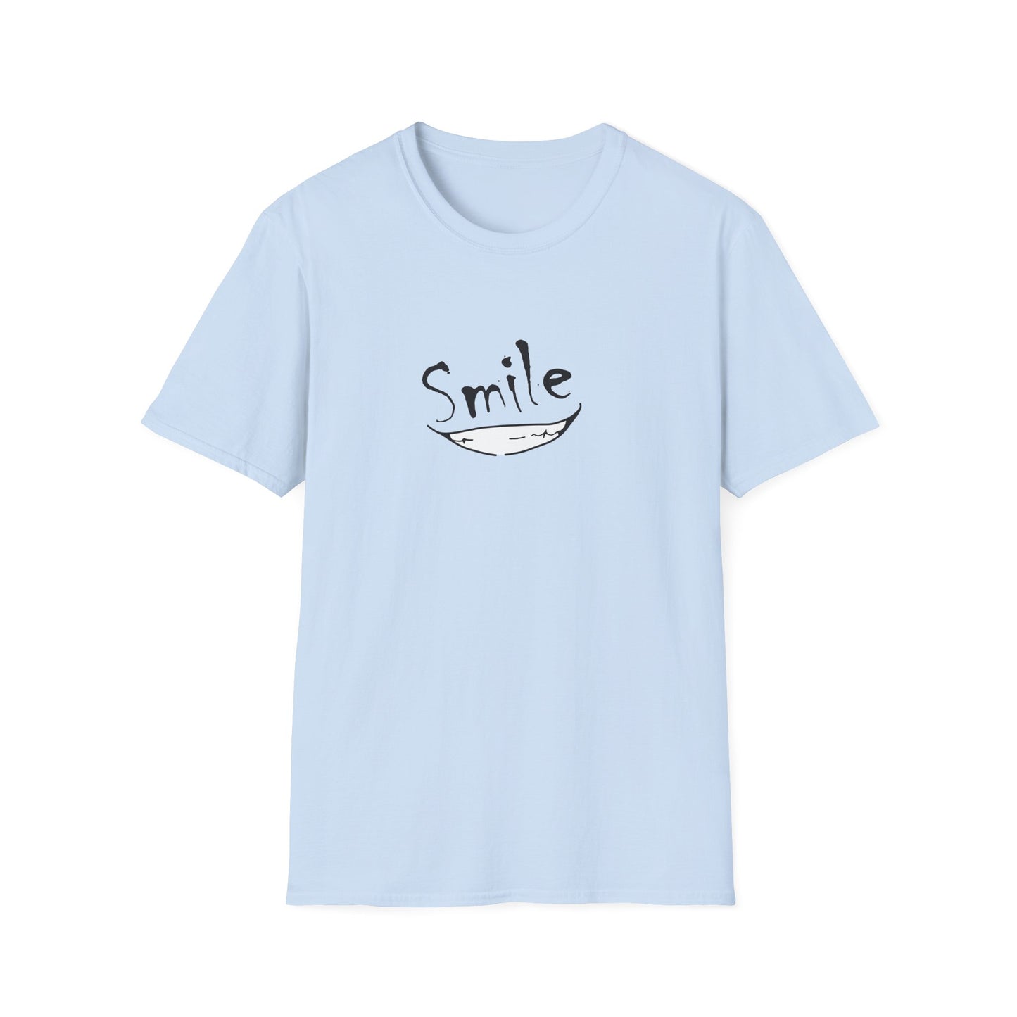 Smile Minimalist T-Shirt — Handwritten Smile Graphic Tee