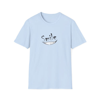 Smile Minimalist T-Shirt — Handwritten Smile Graphic Tee