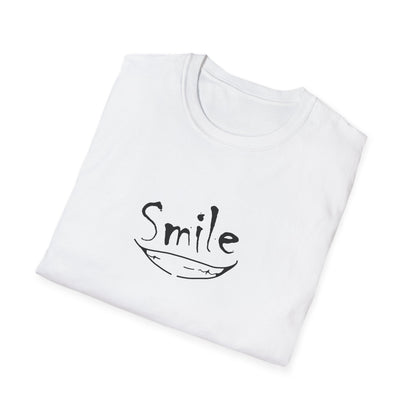 Smile Minimalist T-Shirt — Handwritten Smile Graphic Tee
