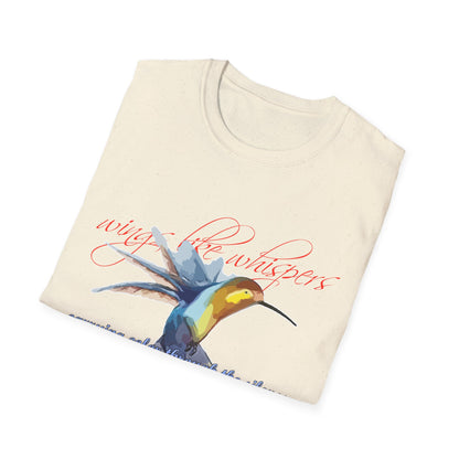 Hummingbird Poetry T-Shirt — "competing colorfulness in the silence"