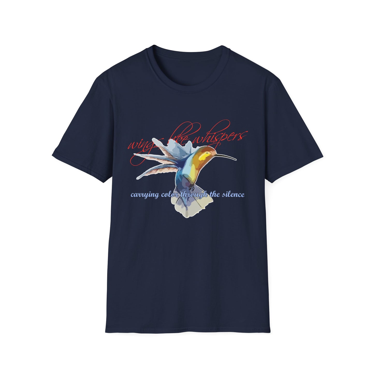 Hummingbird Poetry T-Shirt — "competing colorfulness in the silence"