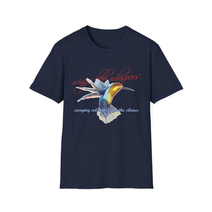Hummingbird Poetry T-Shirt — "competing colorfulness in the silence"