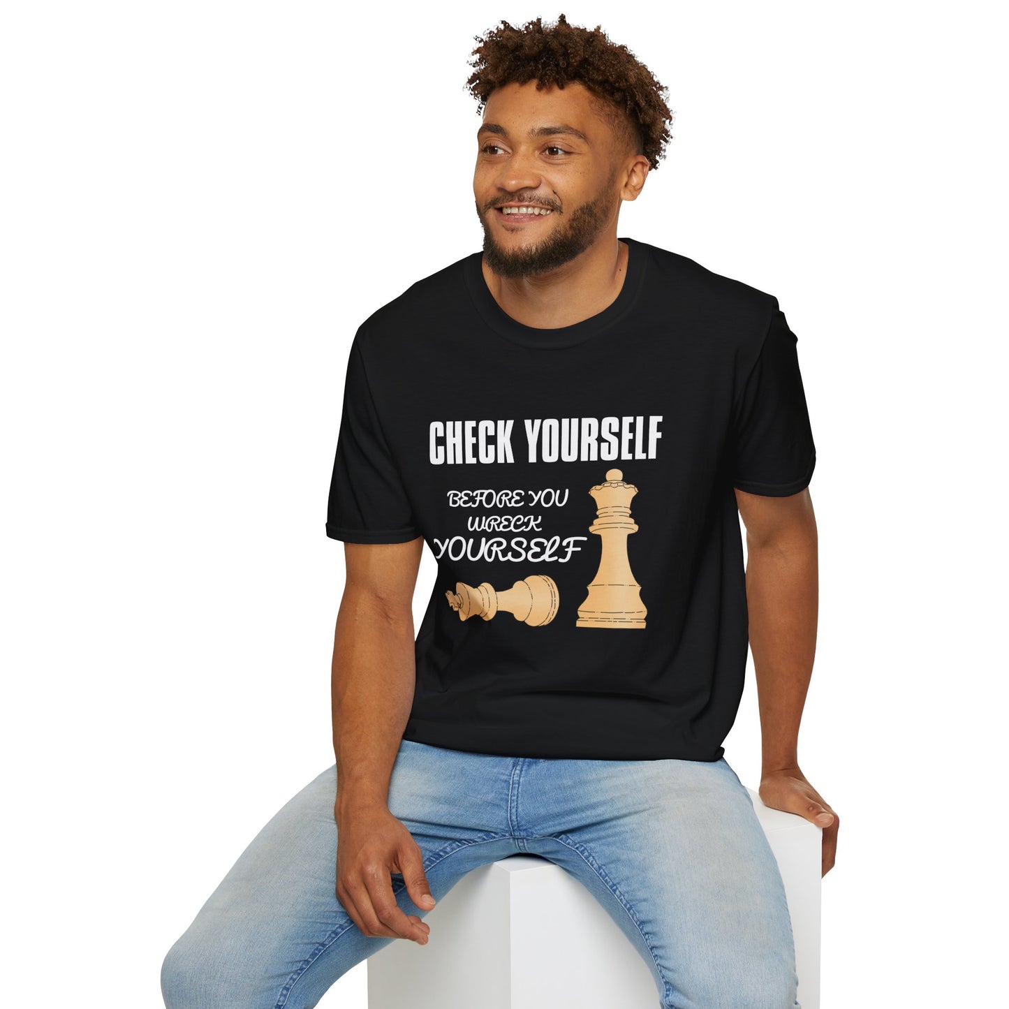 Chess T-Shirt — "Check Yourself Before You Wreck Yourself" Graphic Tee