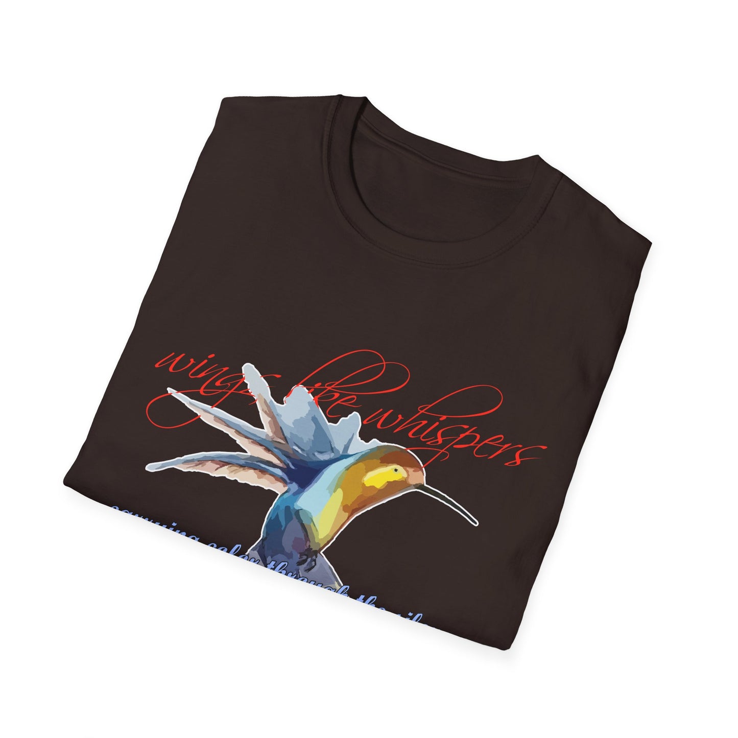 Hummingbird Poetry T-Shirt — "competing colorfulness in the silence"