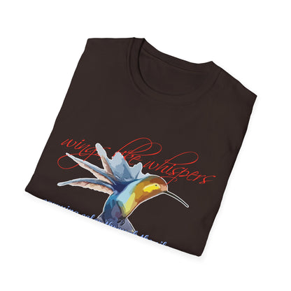 Hummingbird Poetry T-Shirt — "competing colorfulness in the silence"