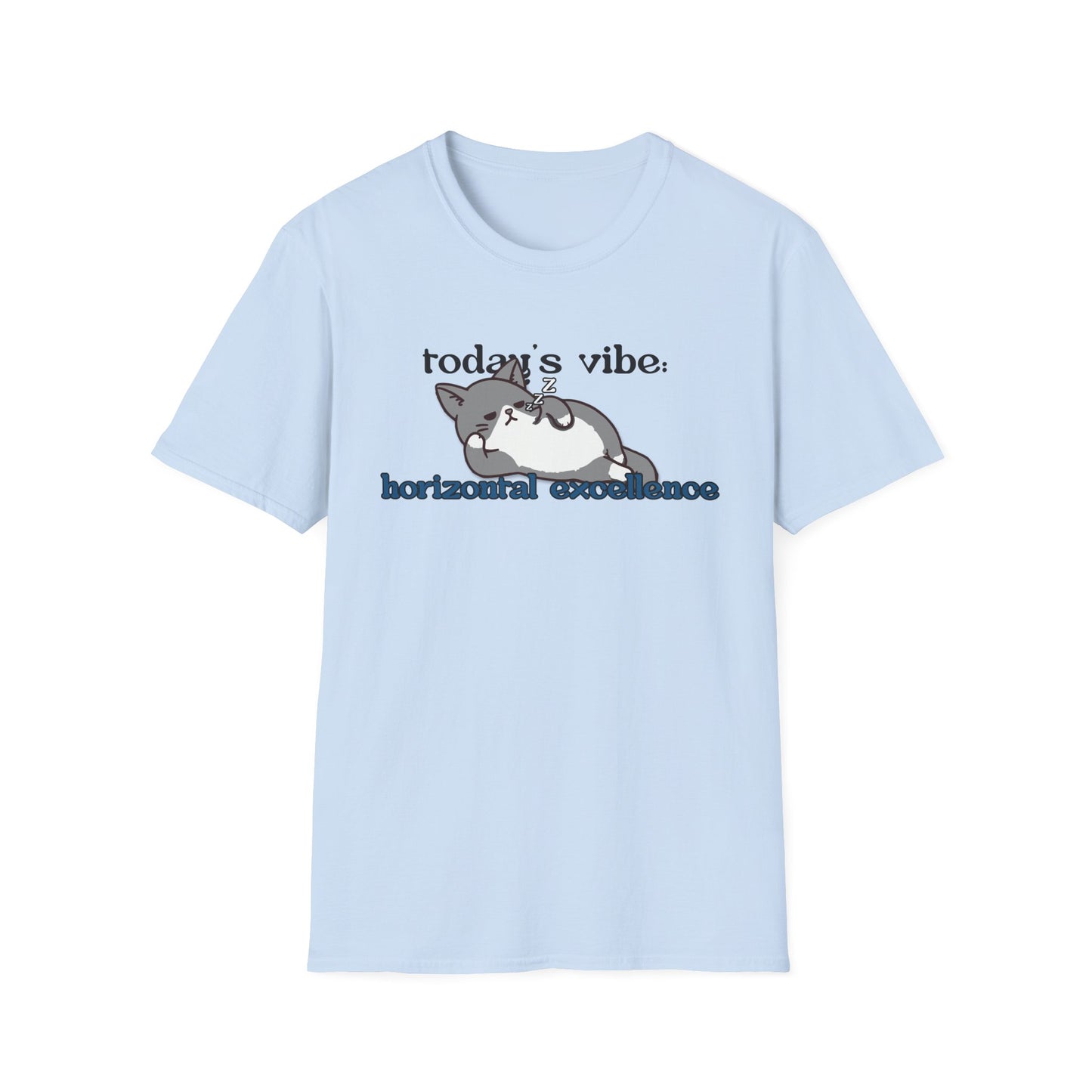Relaxed Cat "Horizontal Excellence" T-Shirt – Today's Vibe Lazy Cat Tee