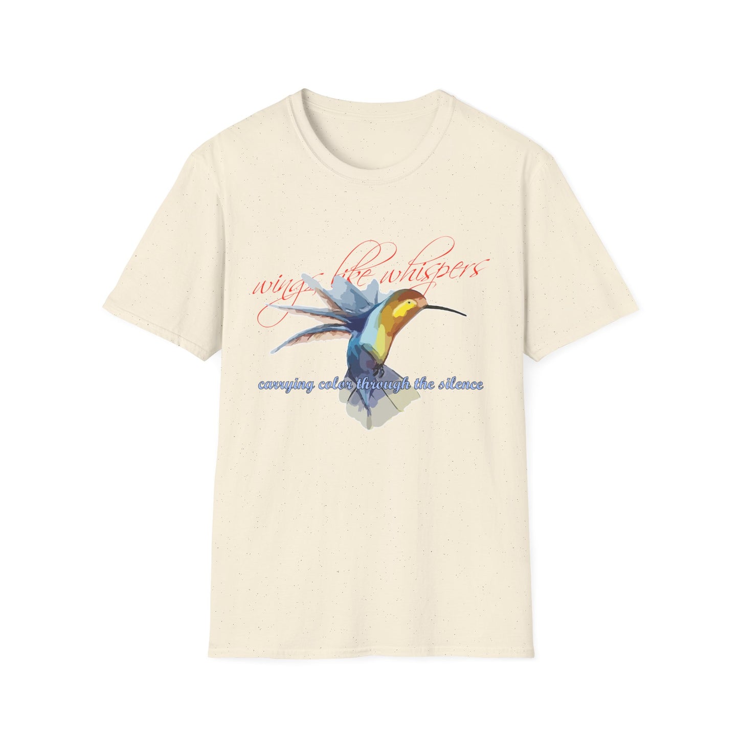 Hummingbird Poetry T-Shirt — "competing colorfulness in the silence"