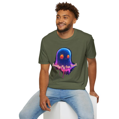 Ghost Vibes T-Shirt — "Beating My Own Heart" Neon Drip Graphic Tee