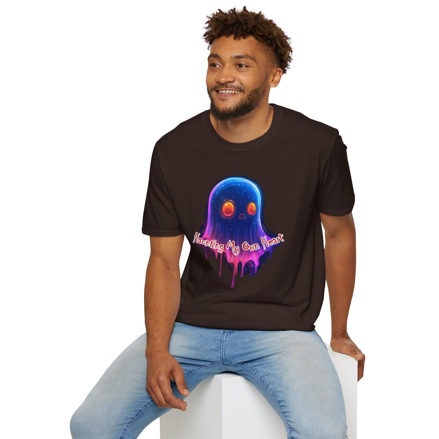 Ghost Vibes T-Shirt — "Beating My Own Heart" Neon Drip Graphic Tee
