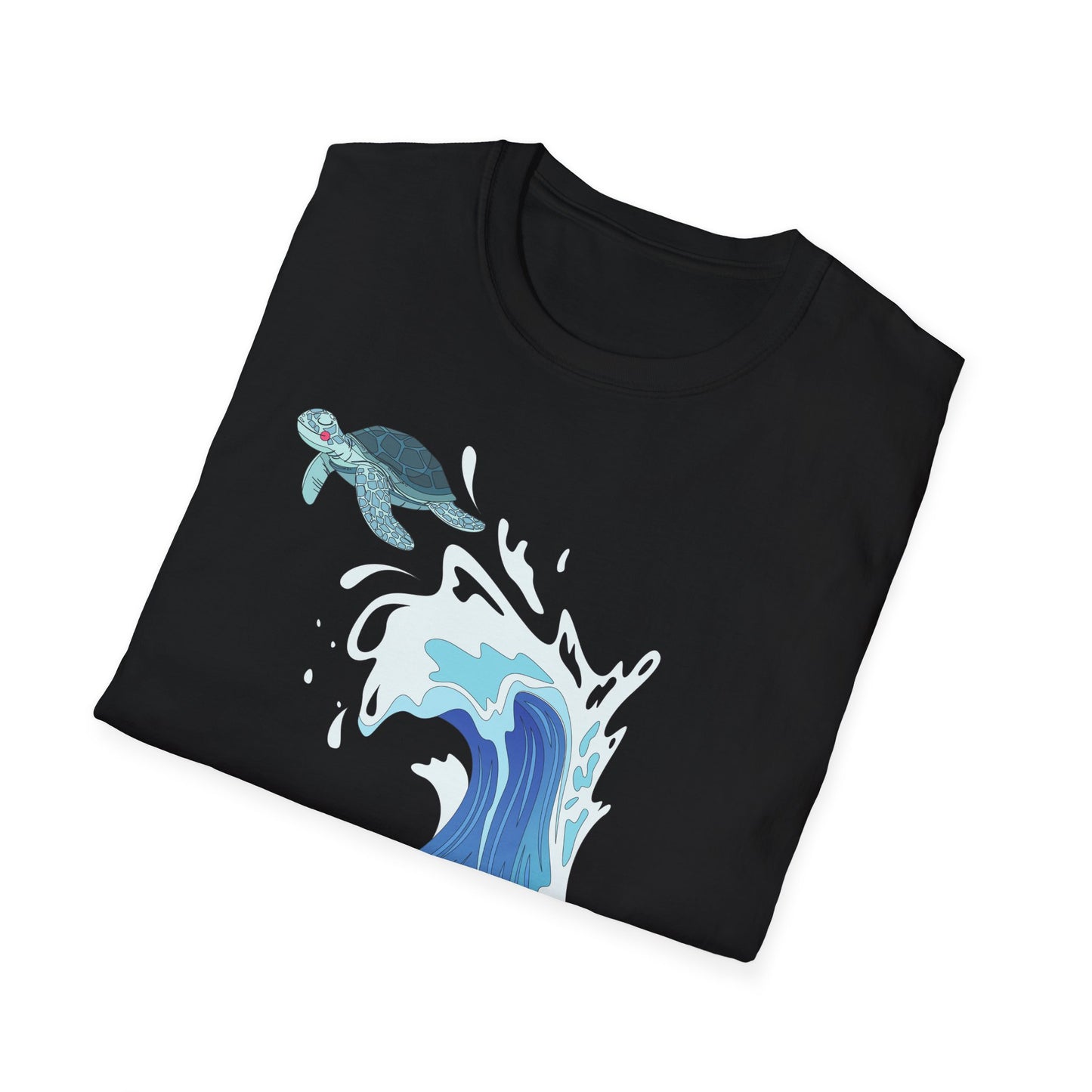 Sea Turtle Wave T-Shirt — "Slaywave Season" Coastal Surf Vibe Tee