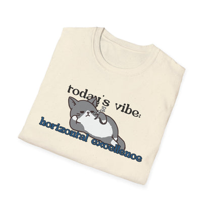 Relaxed Cat "Horizontal Excellence" T-Shirt – Today's Vibe Lazy Cat Tee