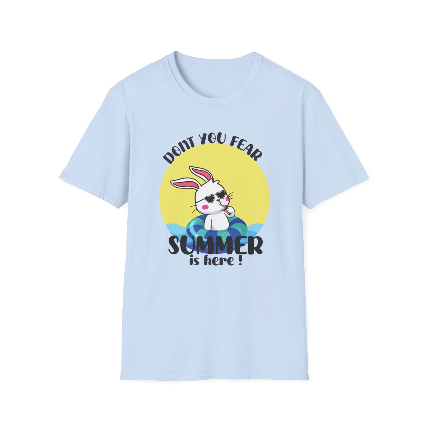 Summer Bunny T-Shirt — "Don’t You Fear, Summer Is Here!" Cute Beach Rabbit Graphic Tee