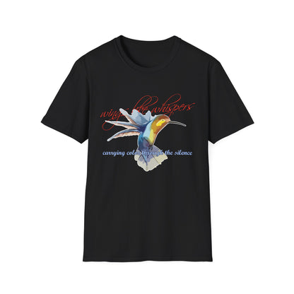 Hummingbird Poetry T-Shirt — "competing colorfulness in the silence"
