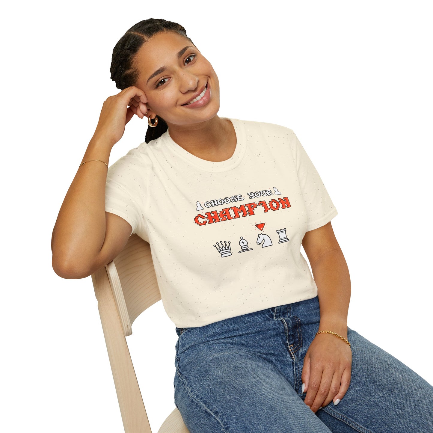 Chess Champion T‑Shirt — I Choose to Be a Champion Chess Pieces Graphic Tee