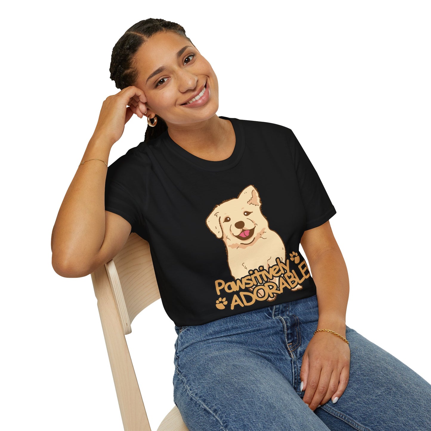 Dog T-Shirt — "Pawsitively Adorable" Cute Puppy Graphic Tee