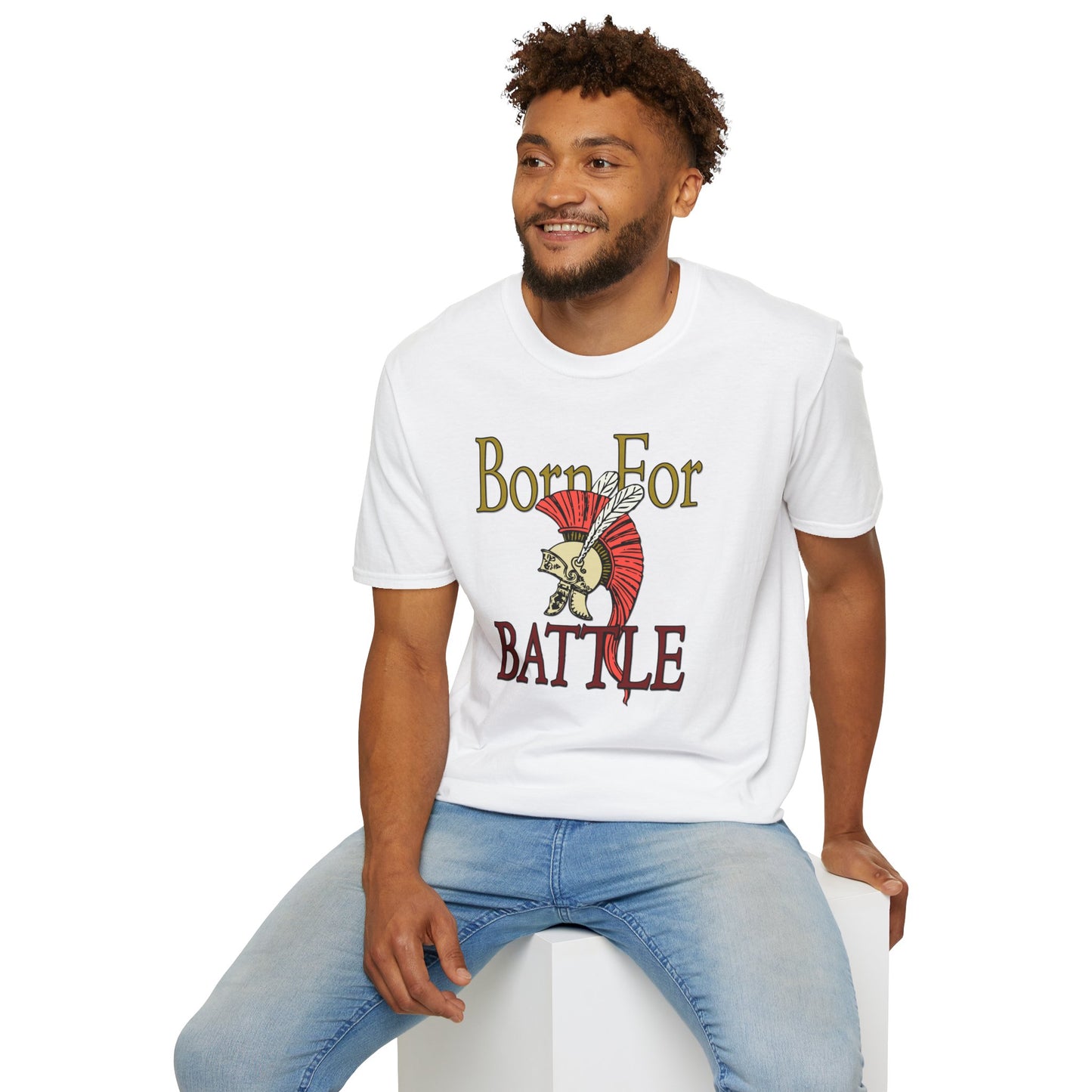 Born For Battle T-Shirt — Spartan Helmet Warrior Graphic Tee