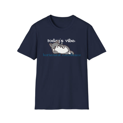 Relaxed Cat "Horizontal Excellence" T-Shirt – Today's Vibe Lazy Cat Tee