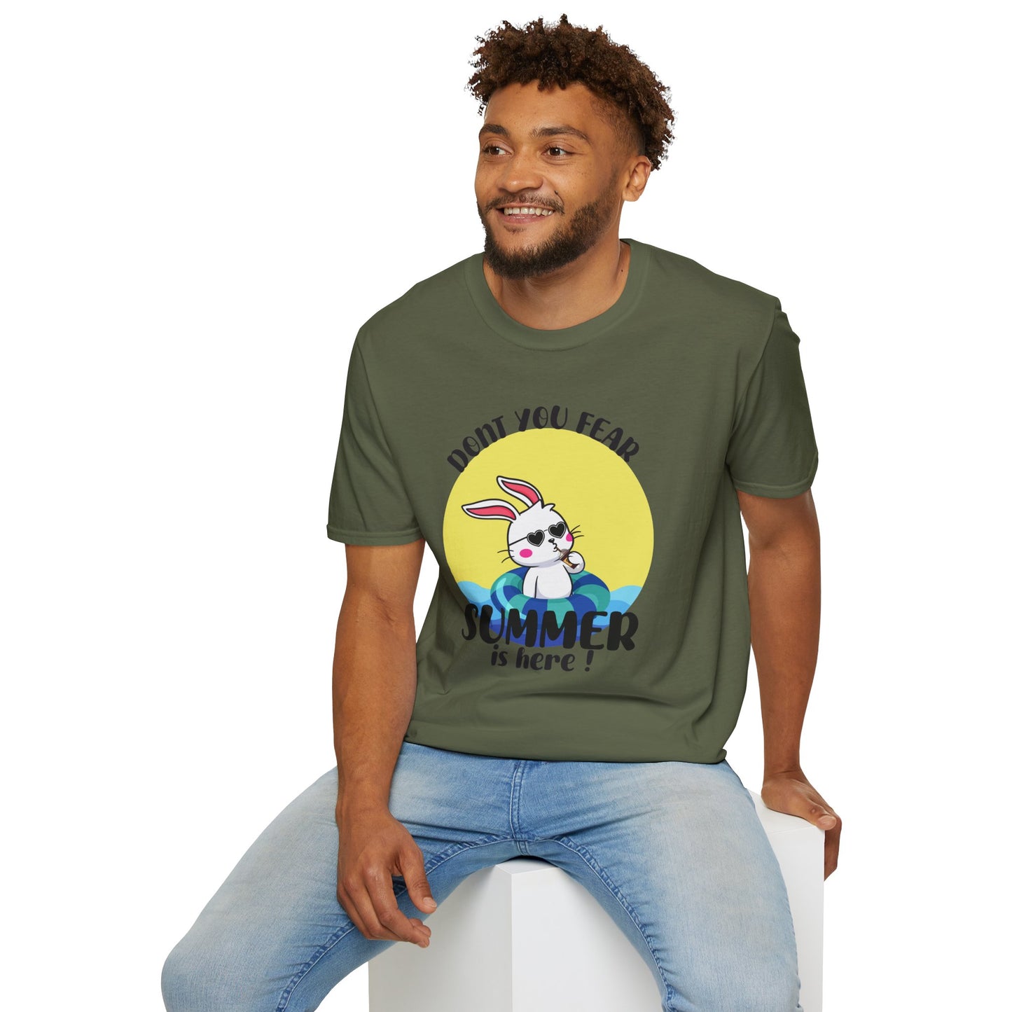 Summer Bunny T-Shirt — "Don’t You Fear, Summer Is Here!" Cute Beach Rabbit Graphic Tee