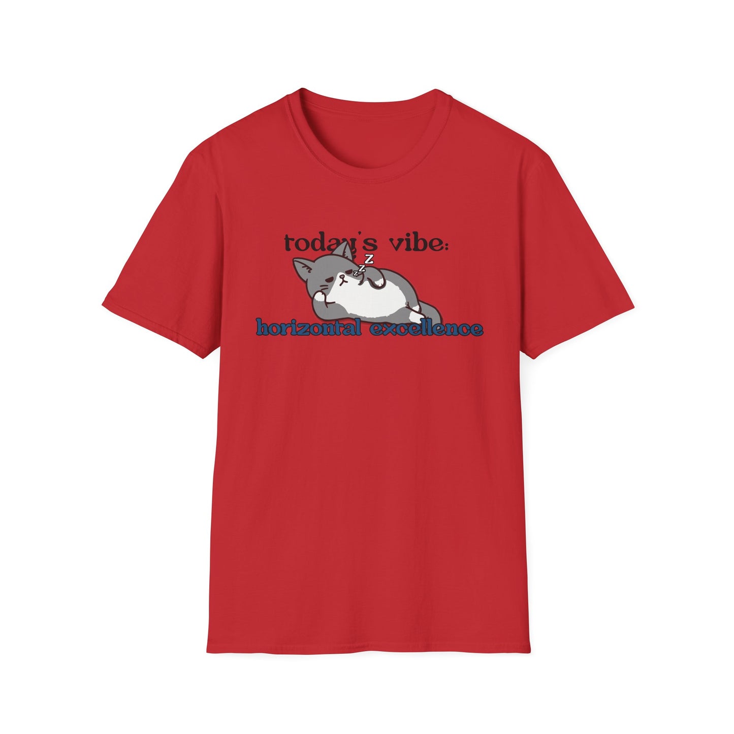 Relaxed Cat "Horizontal Excellence" T-Shirt – Today's Vibe Lazy Cat Tee