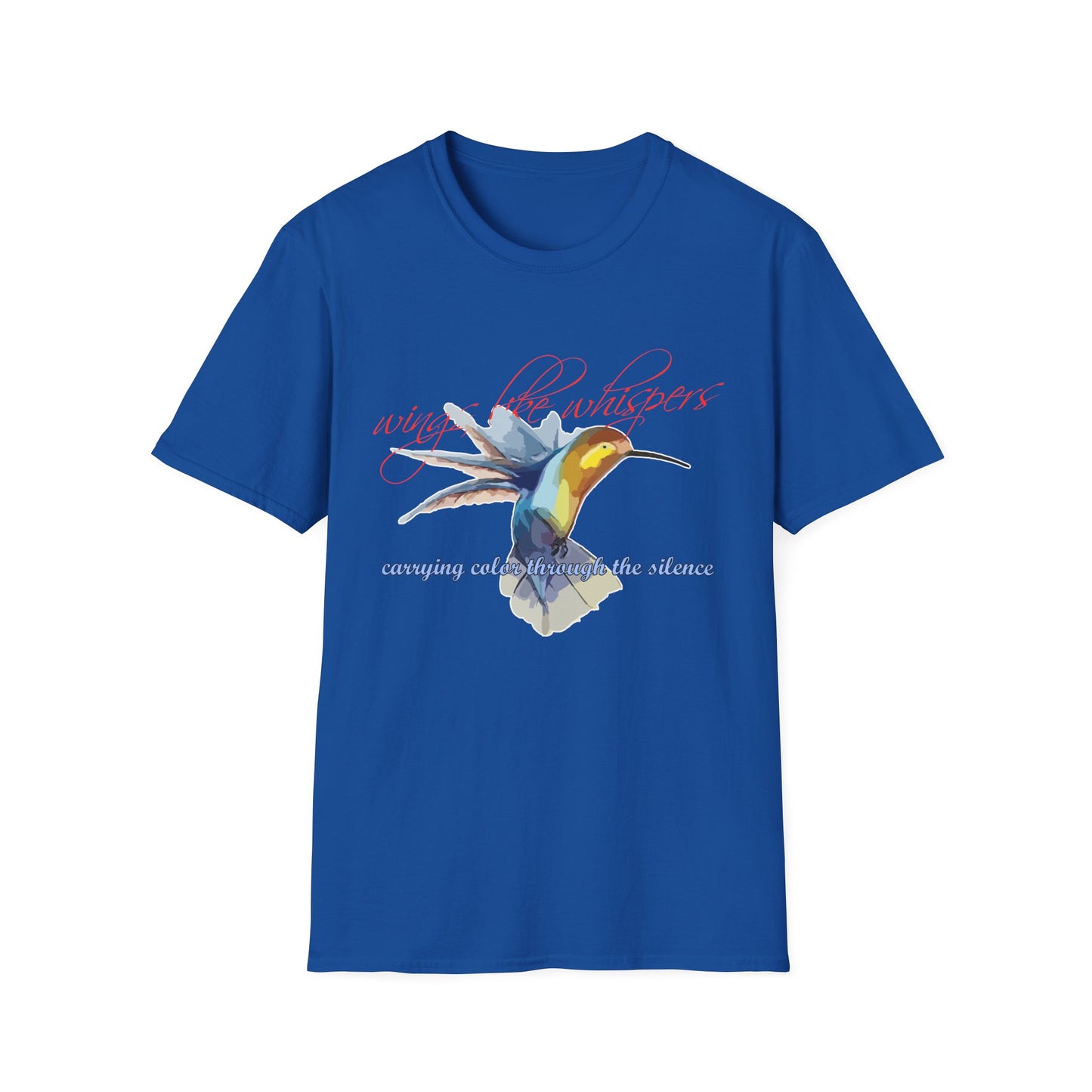 Hummingbird Poetry T-Shirt — "competing colorfulness in the silence"
