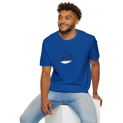 Smile Minimalist T-Shirt — Handwritten Smile Graphic Tee