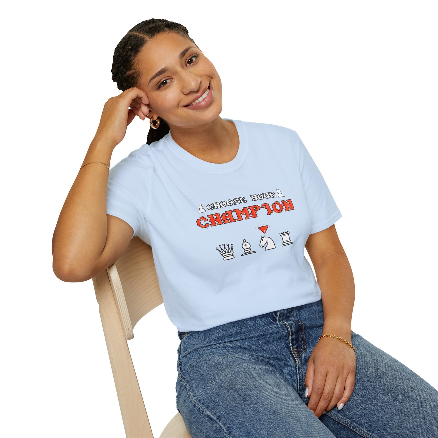 Chess Champion T‑Shirt — I Choose to Be a Champion Chess Pieces Graphic Tee