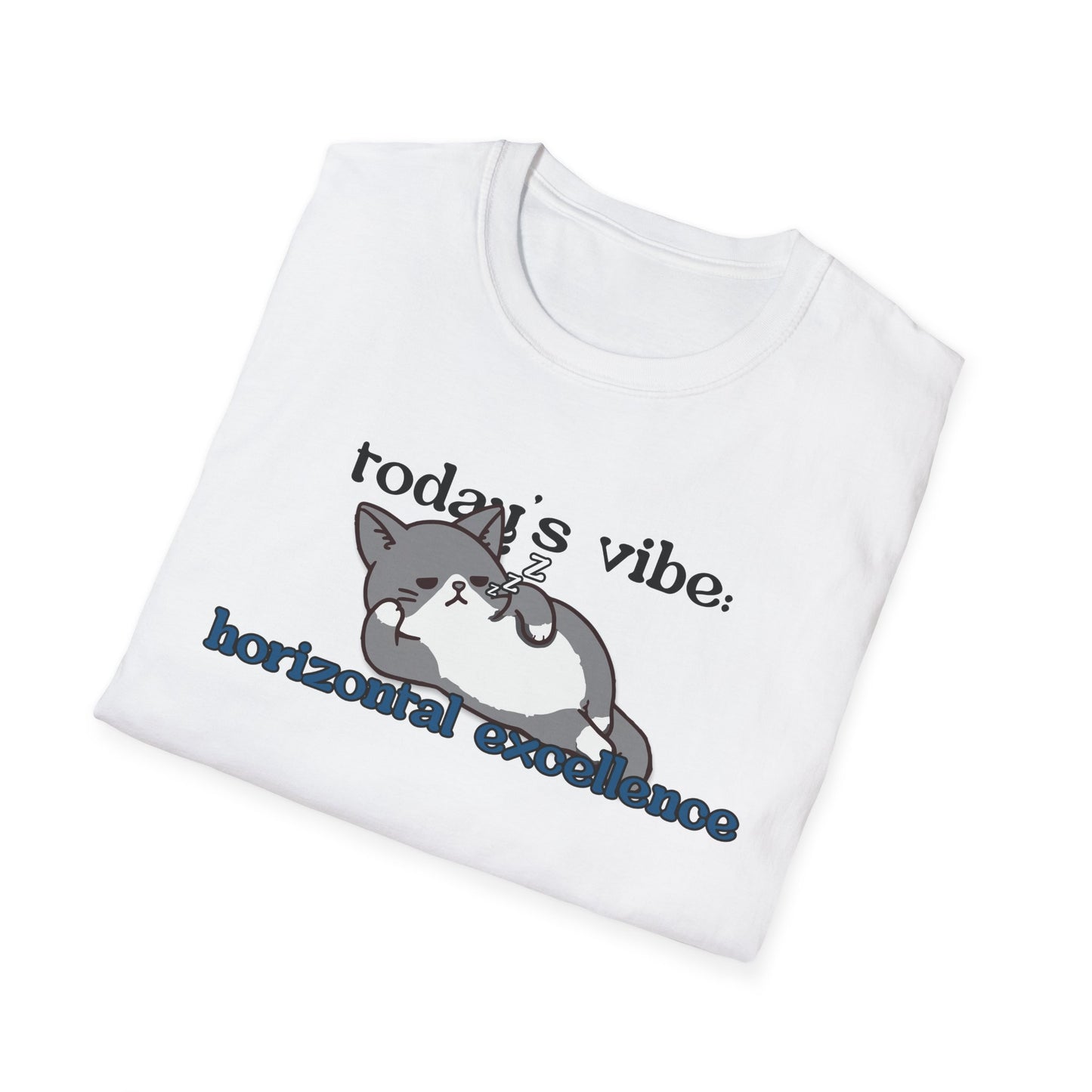 Relaxed Cat "Horizontal Excellence" T-Shirt – Today's Vibe Lazy Cat Tee