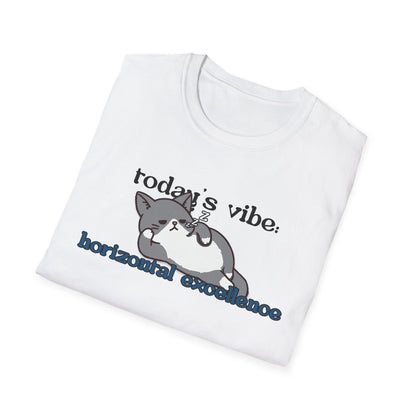 Relaxed Cat "Horizontal Excellence" T-Shirt – Today's Vibe Lazy Cat Tee