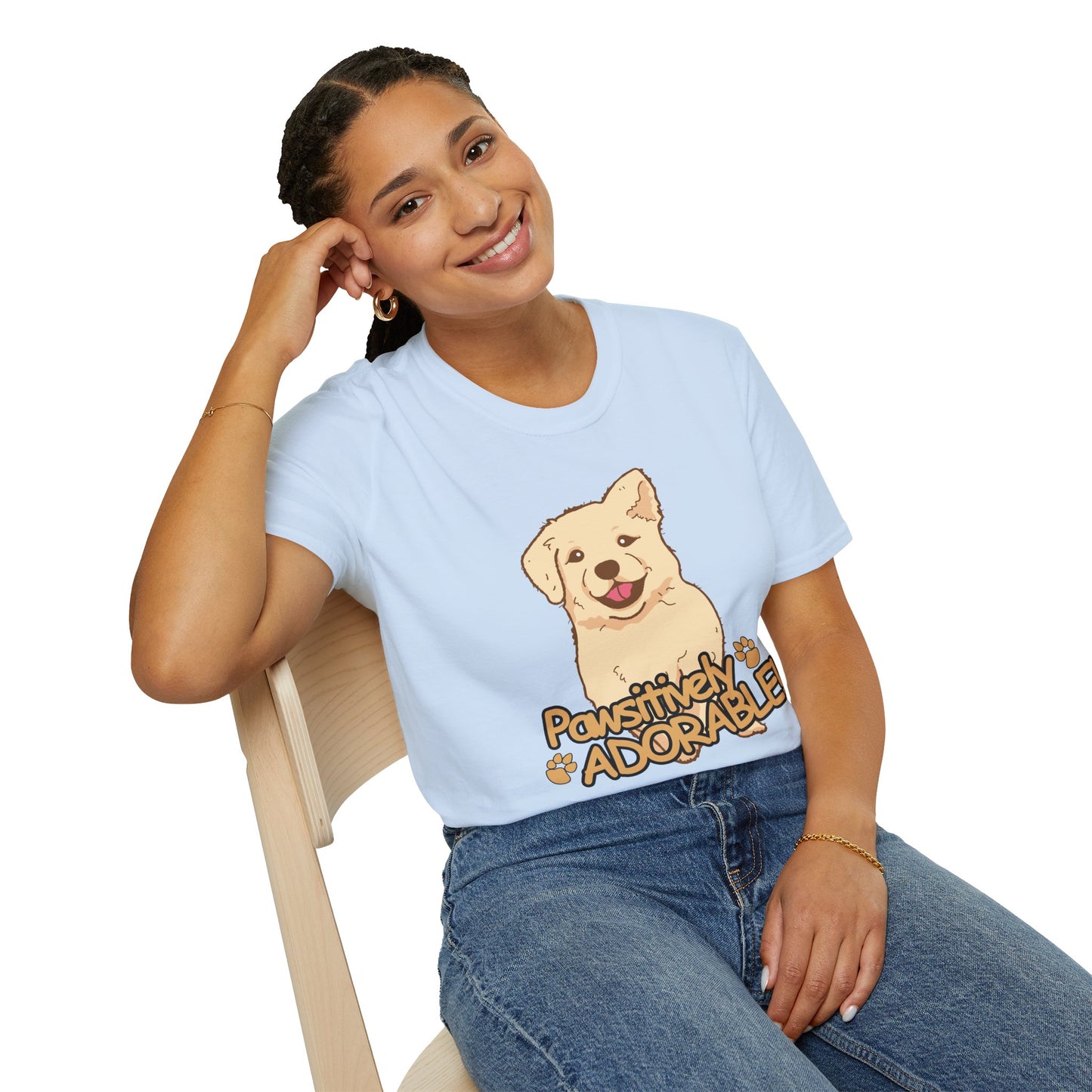 Dog T-Shirt — "Pawsitively Adorable" Cute Puppy Graphic Tee