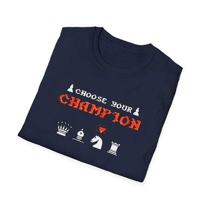 Chess Champion T‑Shirt — I Choose to Be a Champion Chess Pieces Graphic Tee