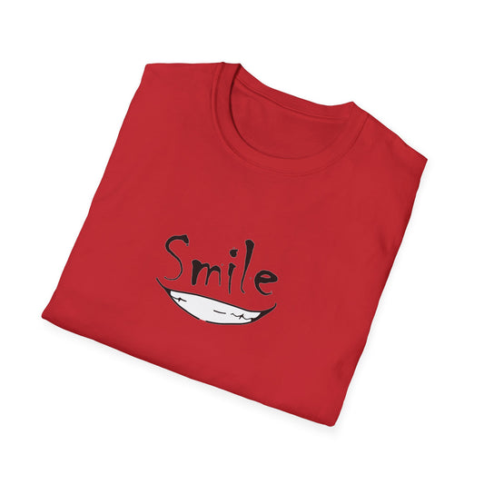 Smile Minimalist T-Shirt — Handwritten Smile Graphic Tee