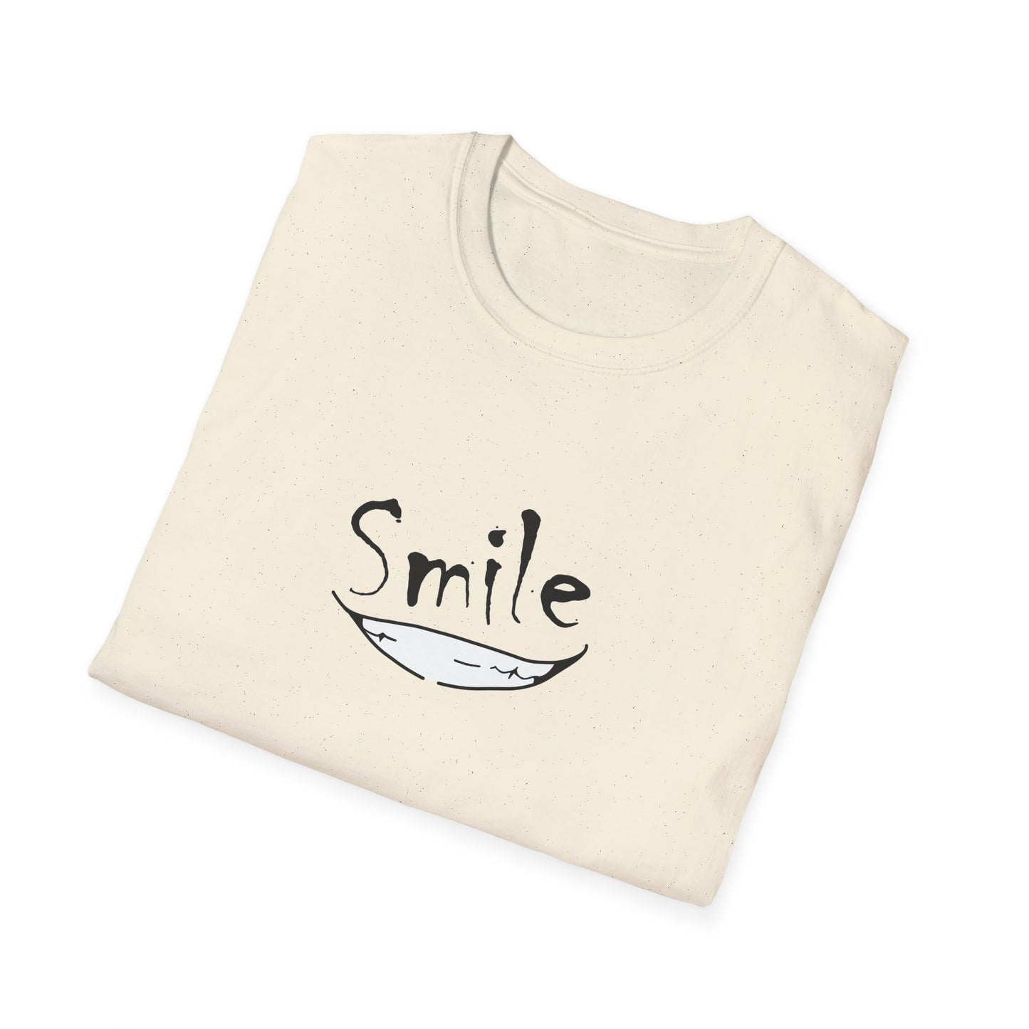 Smile Minimalist T-Shirt — Handwritten Smile Graphic Tee
