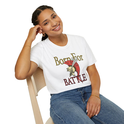 Born For Battle T-Shirt — Spartan Helmet Warrior Graphic Tee