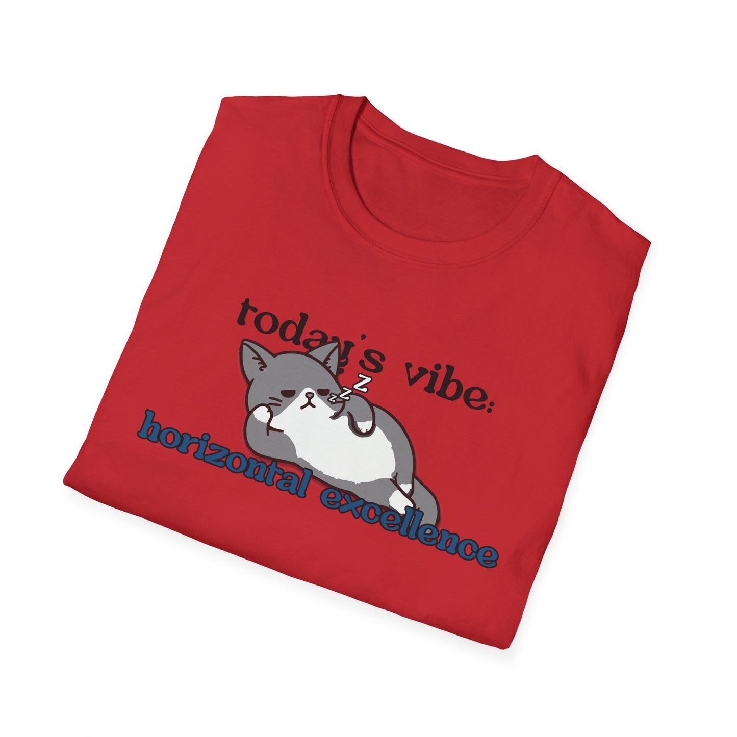 Relaxed Cat "Horizontal Excellence" T-Shirt – Today's Vibe Lazy Cat Tee