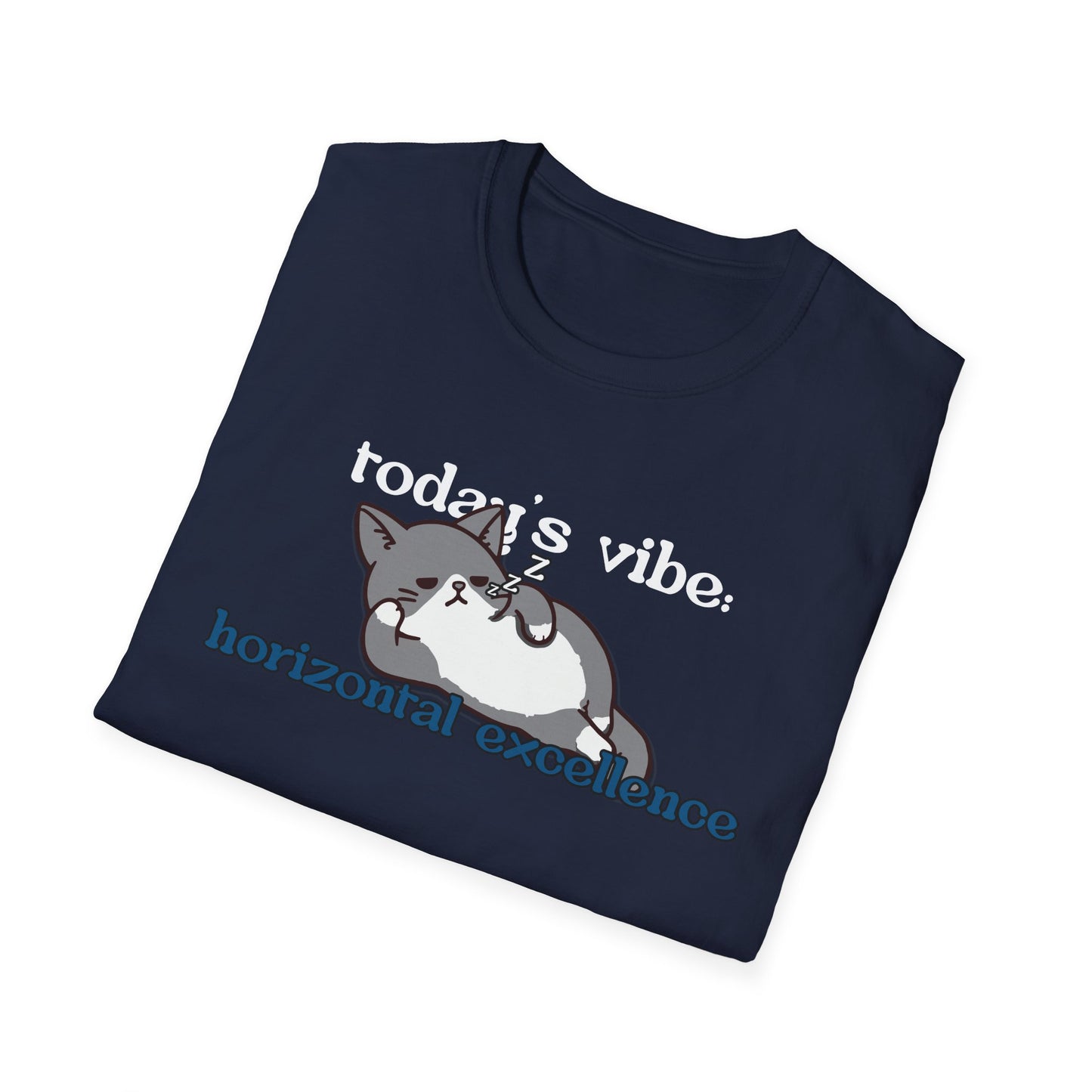Relaxed Cat "Horizontal Excellence" T-Shirt – Today's Vibe Lazy Cat Tee