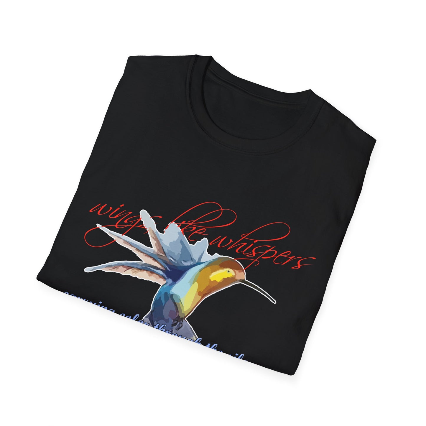 Hummingbird Poetry T-Shirt — "competing colorfulness in the silence"