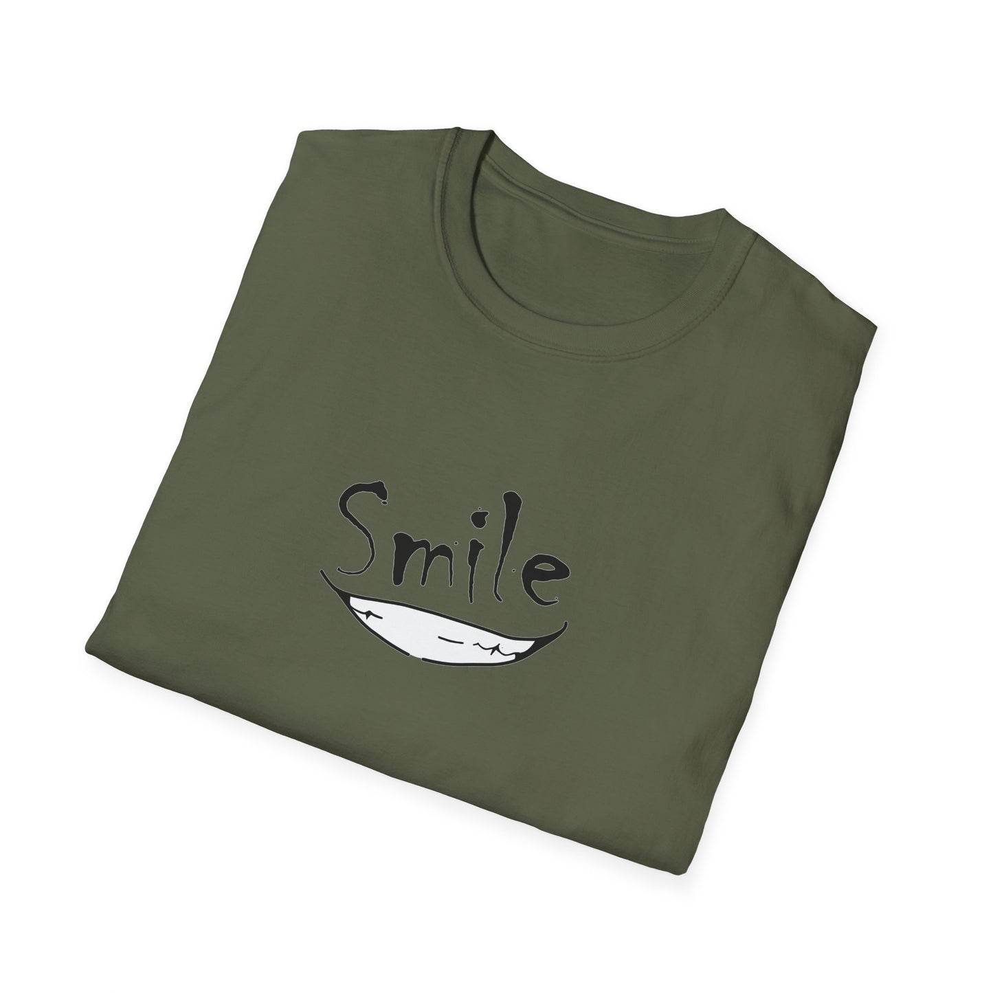 Smile Minimalist T-Shirt — Handwritten Smile Graphic Tee