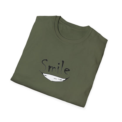 Smile Minimalist T-Shirt — Handwritten Smile Graphic Tee