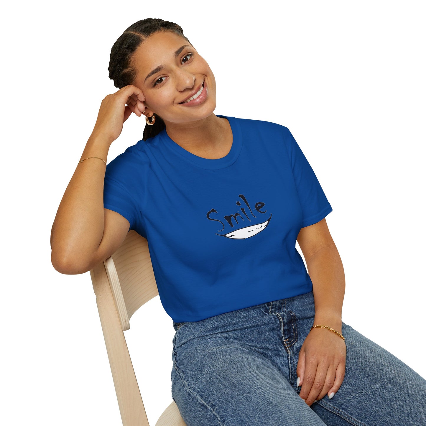 Smile Minimalist T-Shirt — Handwritten Smile Graphic Tee