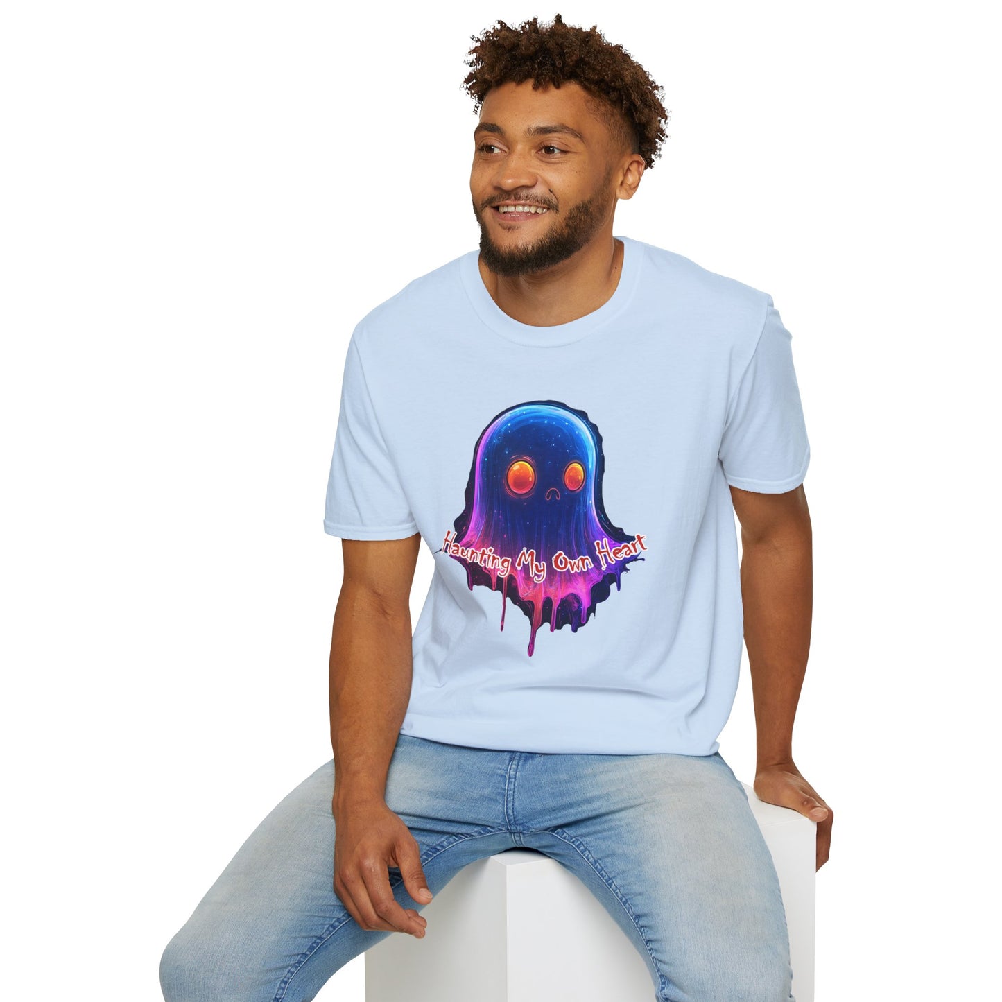 Ghost Vibes T-Shirt — "Beating My Own Heart" Neon Drip Graphic Tee
