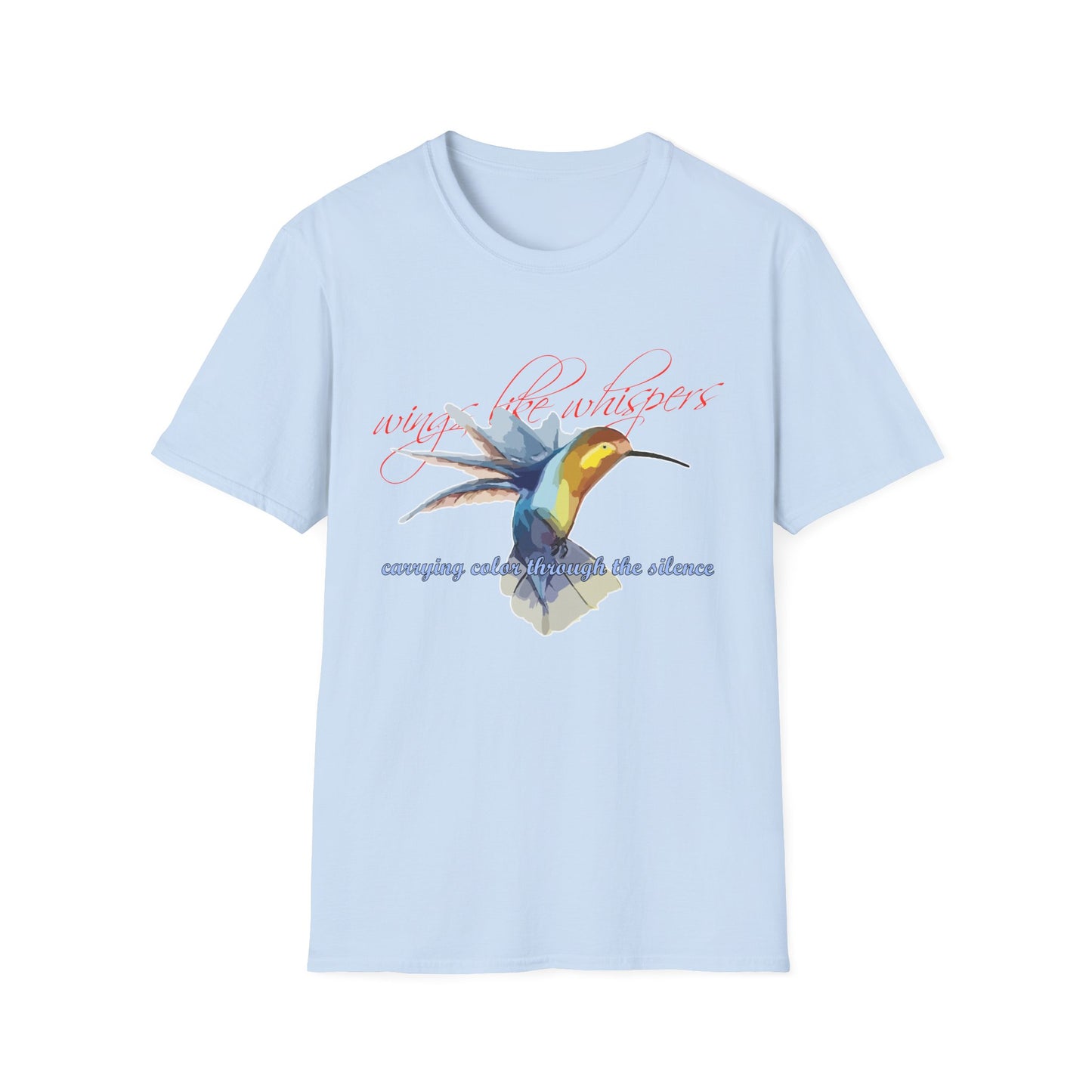 Hummingbird Poetry T-Shirt — "competing colorfulness in the silence"