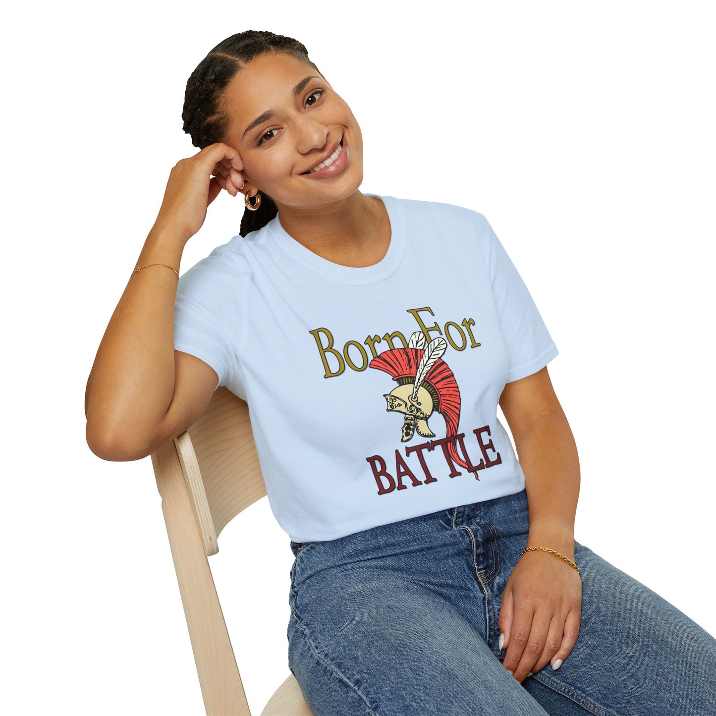 Born For Battle T-Shirt — Spartan Helmet Warrior Graphic Tee