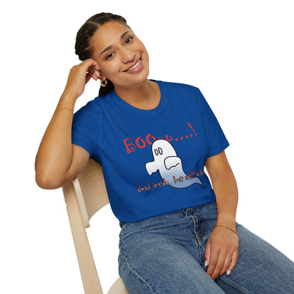 Ghost Graphic T-Shirt — “Boo…! Dead Inside, But Still Smiling” Halloween Tee